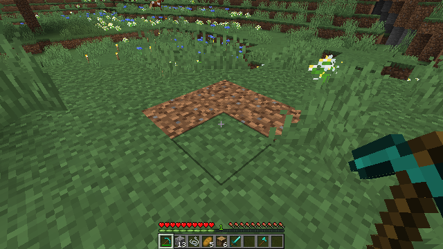 Goal image for Break 2x2 with hotbar